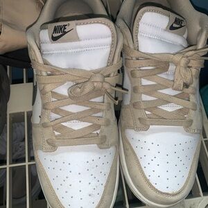 Nike White and Beige Sneakers
